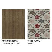 Conjunto Sala De Jantar Mesa Tampo De Vidro 4 Cadeiras Rustic/floral Hibiscos Espanha Madesa Rustic/hibiscos - 5