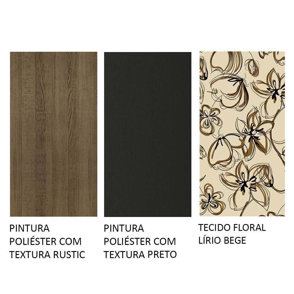 Conjunto Sala De Jantar Mesa Tampo De Madeira 4 Cadeiras Rustic/preto/lírio Bege Samara Madesa Rustic/preto/lírio Bege - 2