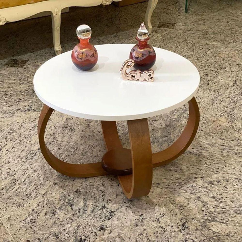 Mesa De Centro E Lateral Pés Cebola 50x35cm Branco - 1