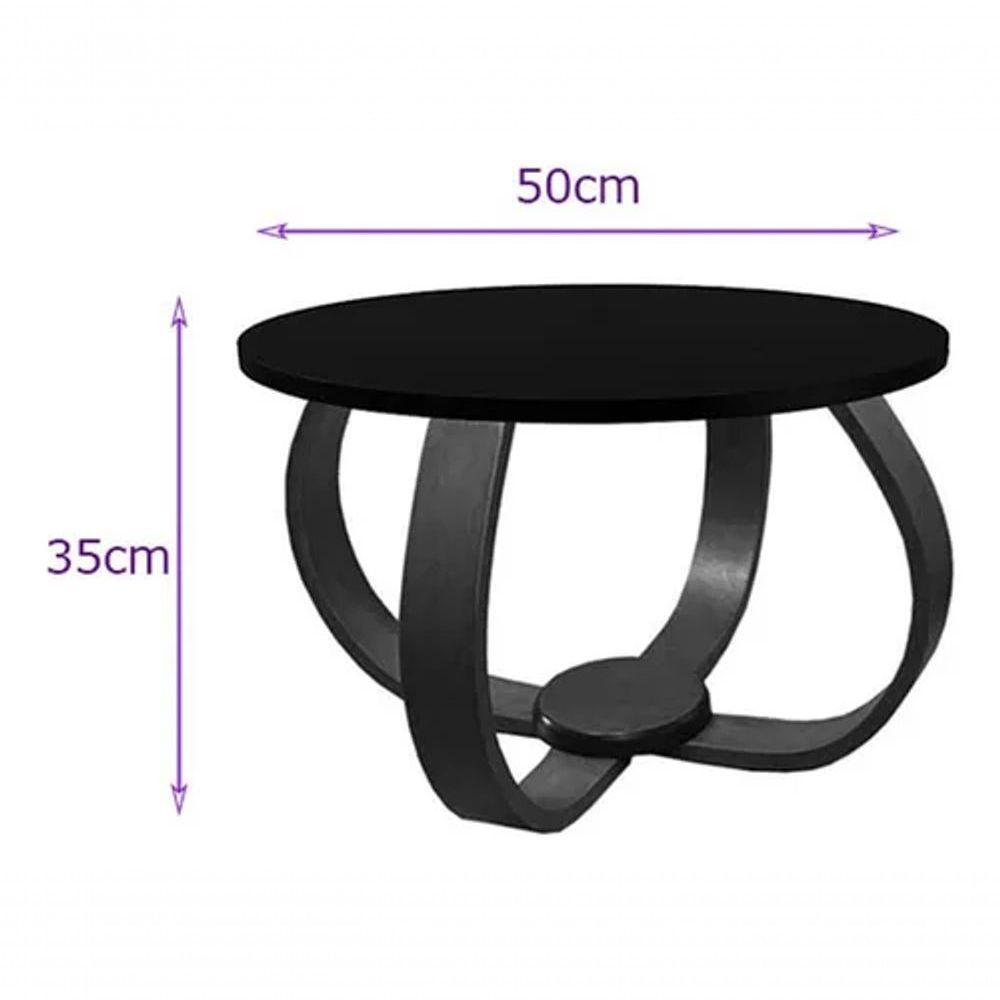 1/3 Conjunto Mesa De Centro E Lateral Pés Cebola Composê Espelhada Branco Branco - 3