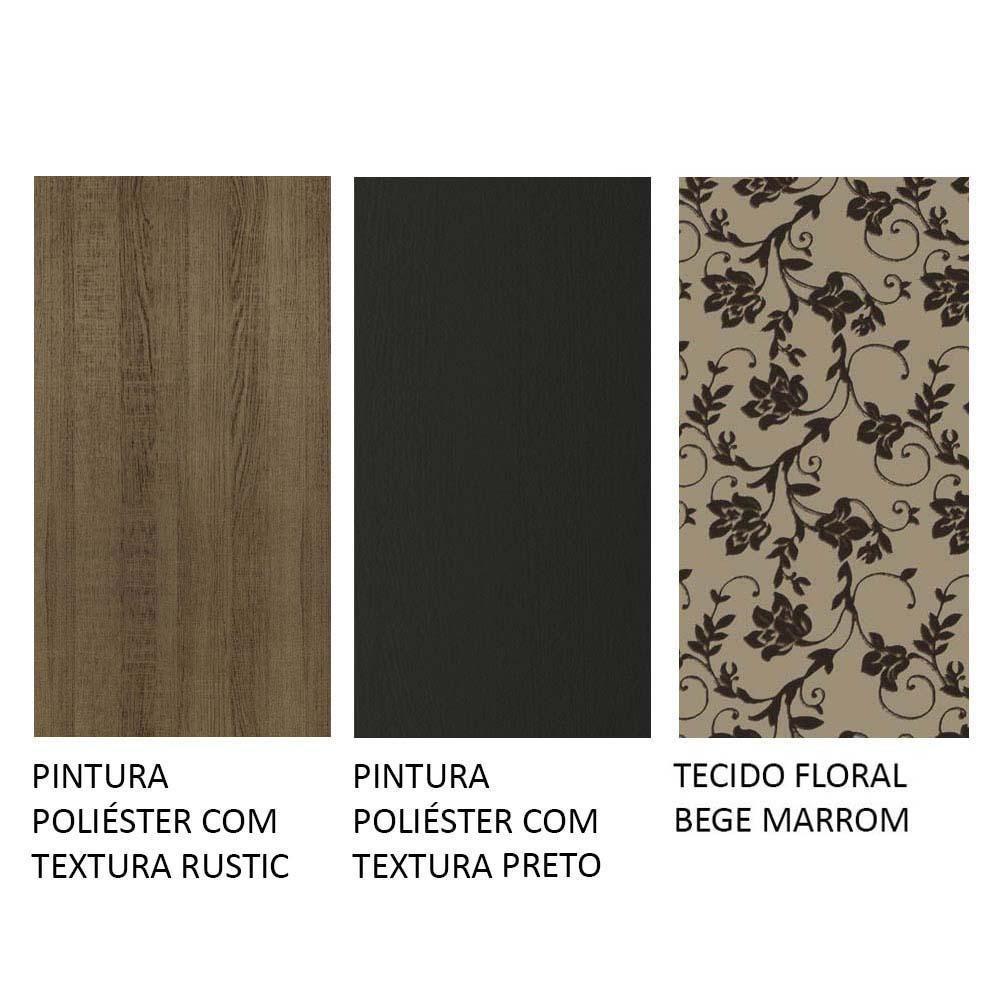 Conjunto Sala De Jantar Mesa Tampo De Madeira 4 Cadeiras Rustic/preto/bege Marrom Samara Madesa Rustic/preto/bege Marrom - 3