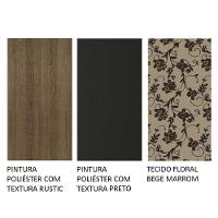 Conjunto Sala De Jantar Mesa Tampo De Madeira 4 Cadeiras Rustic/preto/bege Marrom Samara Madesa Rustic/preto/bege Marrom - 3