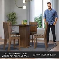 Conjunto Sala De Jantar Mesa Tampo De Madeira 4 Cadeiras Rustic/preto/bege Marrom Samara Madesa Rustic/preto/bege Marrom