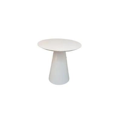 Mesa Lateral Cone Redonda 41 Cm Laqueada Branco