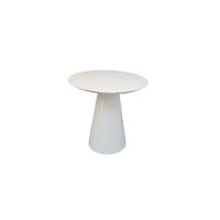 Mesa Lateral Cone Redonda 41 Cm Laqueada Branco - 1