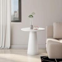 Mesa Lateral Cone Redonda 41 Cm Laqueada Branco - 2