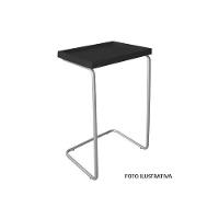 Apoio Lateral Para Sofá Sala Bandeja Sem Espelho Porta Copos Base Metal Decoração Preta Prata - 2