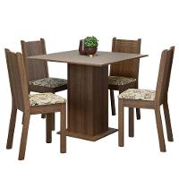 Conjunto Sala De Jantar Mesa Tampo De Madeira 4 Cadeiras Rustic/crema/lírio Bege Samara Madesa Rustic/crema/lírio Bege - 7