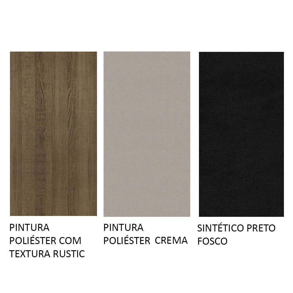 Conjunto Sala De Jantar Mesa Tampo De Madeira 4 Cadeiras Rustic/crema/preto Samara Madesa Rustic/crema/sintético Preto - 8