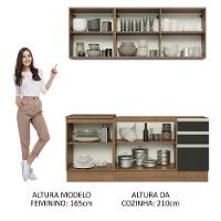 Cozinha Completa 180005 Com Armário E Balcão Rustic/Preto - 7