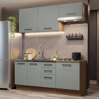 Cozinha Completa 180003 Com Armário E Balcão Rustic/Cinza - 1
