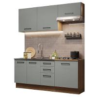 Cozinha Completa 180003 Com Armário E Balcão Rustic/Cinza - 10