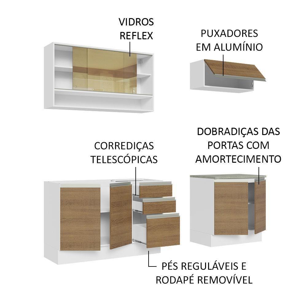 Cozinha Completa 200003 Com Armário E Balcão Branco/Rustic - 8