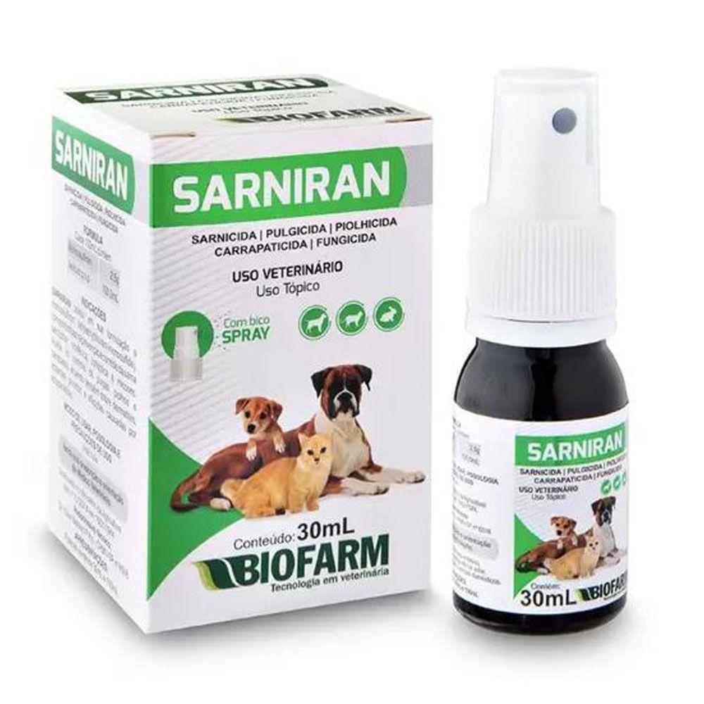 Sarniran Spray 30ml P/ Controle De Sarnas E Ectoparasitas - 1