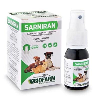 Sarniran Spray 30ml P/ Controle De Sarnas E Ectoparasitas