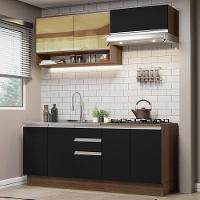 Cozinha Completa 200003 Com Armário E Balcão Rustic/Preto - 1
