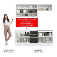 Cozinha Completa 200003 Com Armário E Balcão Branco/Preto - 7