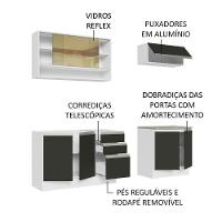 Cozinha Completa 200003 Com Armário E Balcão Branco/Preto - 8