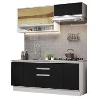 Cozinha Completa 200003 Com Armário E Balcão Branco/Preto - 10