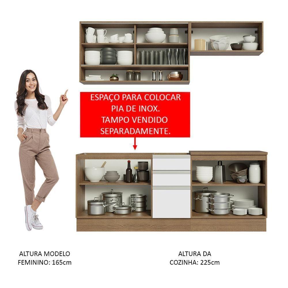 Cozinha Completa 200003 Com Armário E Balcão Rustic/branco - 7