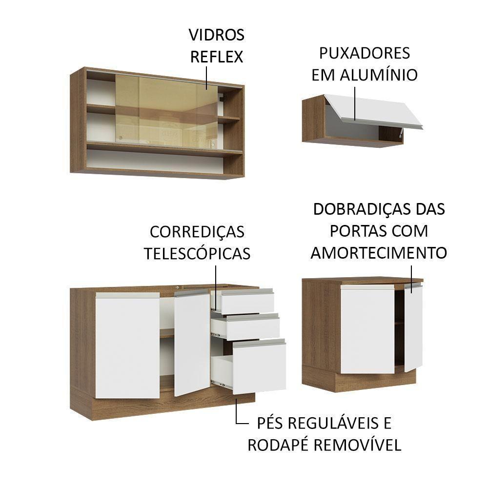 Cozinha Completa 200003 Com Armário E Balcão Rustic/branco - 8