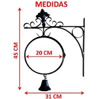 Relógio Retrô Com Sino Estação Trem Dupla Face Floral Preto - 4