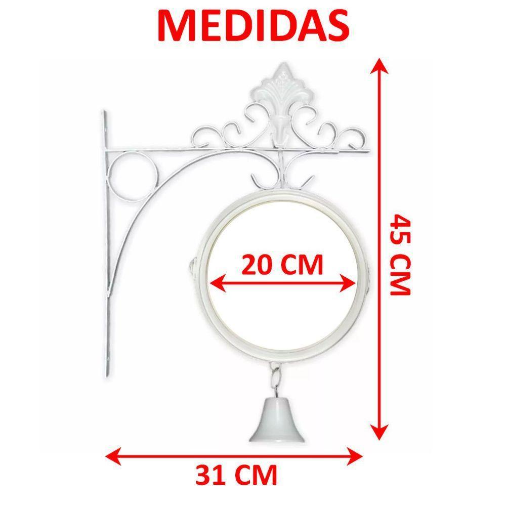 Relógio Retrô Com Sino Estação Trem Dupla Face Floral Branco - 6
