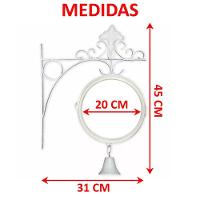 Relógio Retrô Com Sino Estação Trem Dupla Face Floral Branco - 6