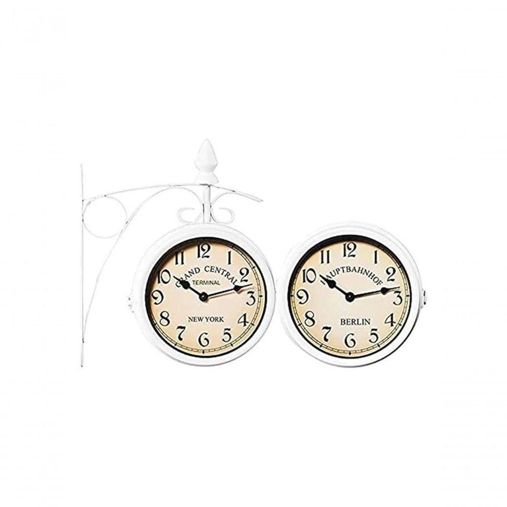 Relógio Estação Dupla Face Retrô New York Decoração Branco - 3
