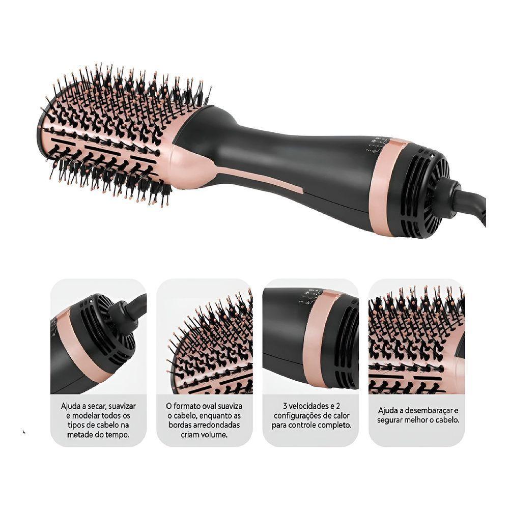 Escova Secadora Modeladora Alisadora Multifuncional 3 Em 1 220v - 3
