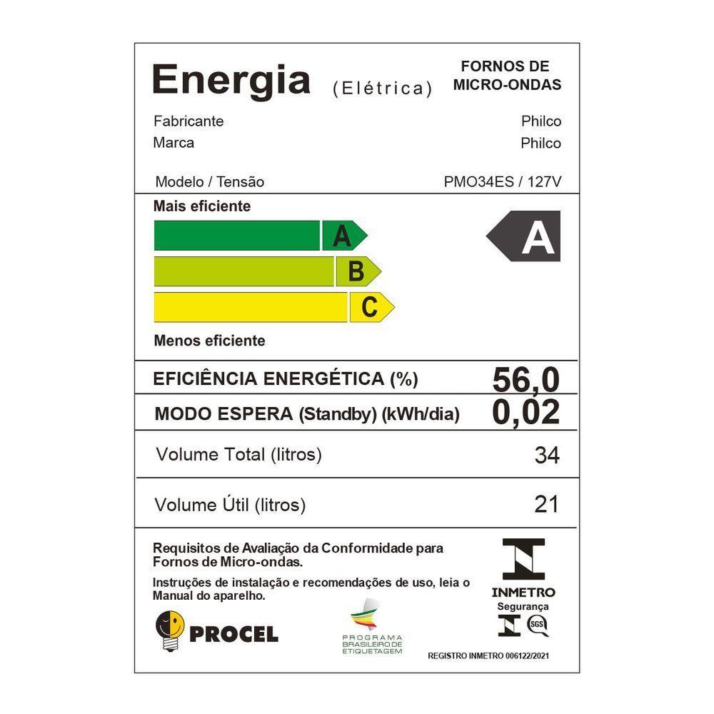 Micro-ondas 34L Philco Espelhado 1400W PMO34ES 110V - 7