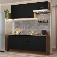 Cozinha Completa 180003 Com Armário E Balcão Rustic/Preto - 1
