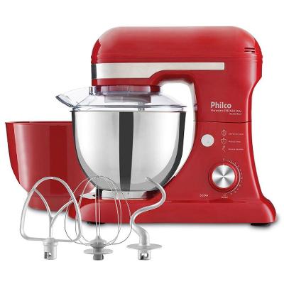 Batedeira Planetária Philco PBP600V Turbo Inox 4L 600W Vermelho 110V