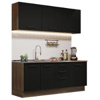 Cozinha Completa 180001 Com Armário E Balcão Rustic/Preto - 10