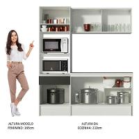 Cozinha Compacta Topazio Pop com Armário Branco Preto