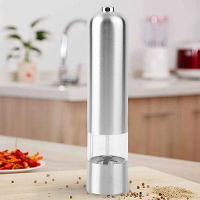 Moedor Elétrico de Sal Ou Pimenta Gourmet a Pilha em Aço Inox 23cm
