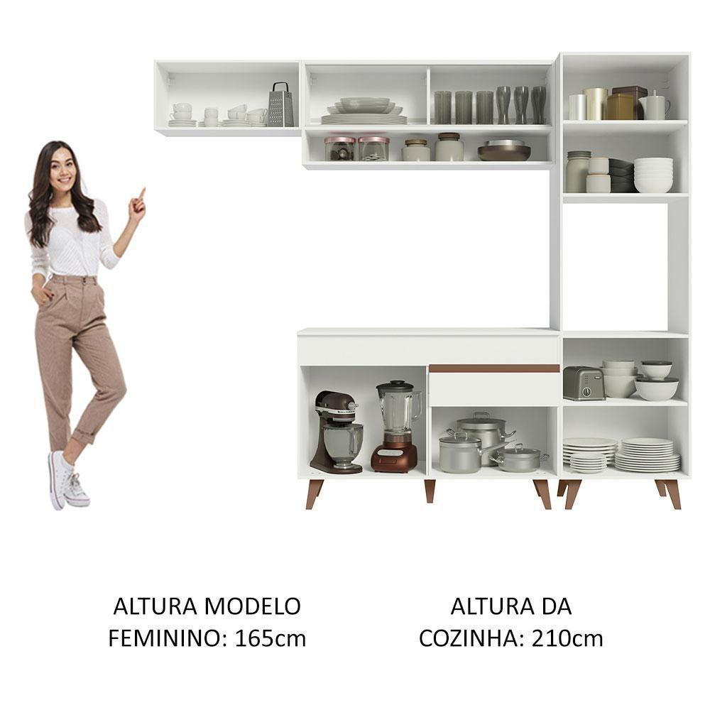 Cozinha Completa 250004 Com Armário E Balcão Branco Branco - 7