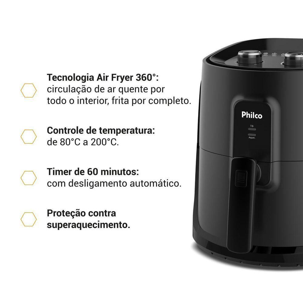 Air Fryer Philco 5,5L Revestimento Redstone 1500W PAF55B 110V - 5