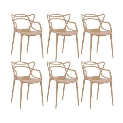 Kit 6 Cadeiras Masters Allegra Com Assento Removível Nude Nude