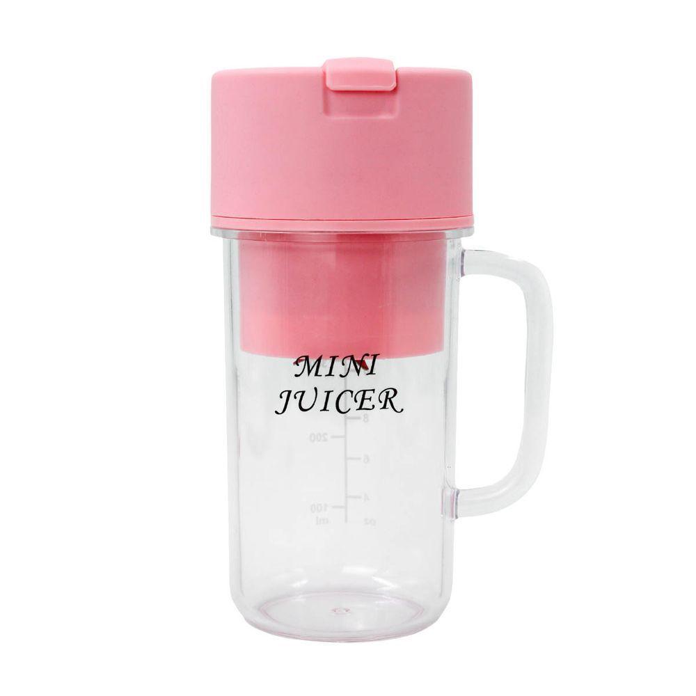 Mini Liquidificador Portátil Shake Suco Juice Cup Caneca Cabo Usb Rosa - 1
