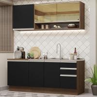 Cozinha Completa 180006 Com Armário E Balcão Rustic/Preto - 1