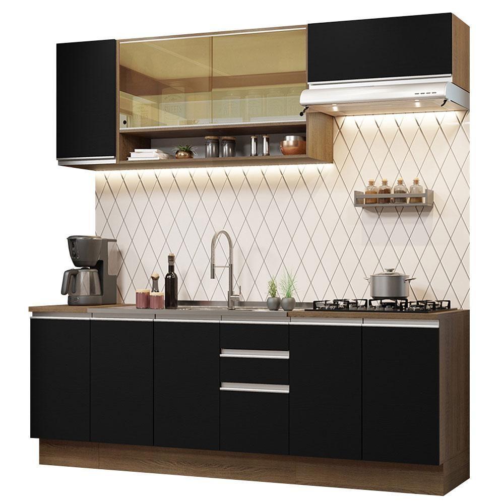 Cozinha Completa 240003 Com Armário E Balcão Rustic/Preto - 10