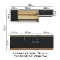 Cozinha Completa 240003 Com Armário E Balcão Rustic/Preto - 9