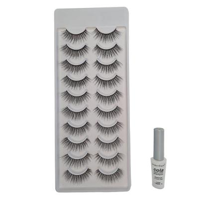 Kit Macrilan Cola Cílios Postiços+cílios 3d 10 Pares 8d002