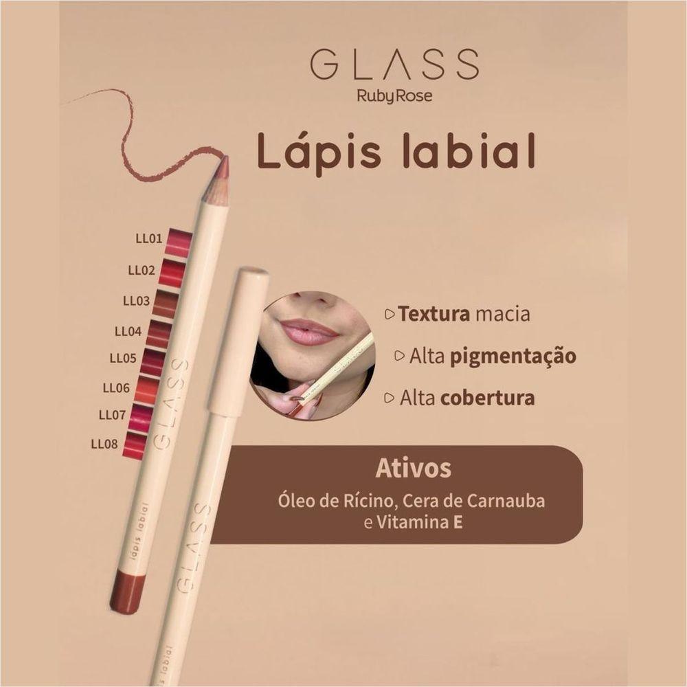 Ruby Rose Lápis Labial Glass Glass Hb5498 Ll08 - 3