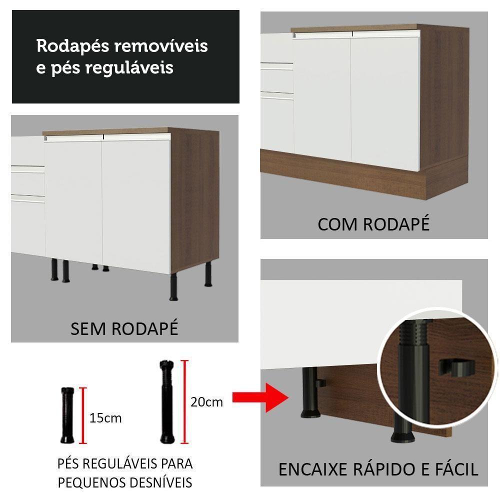 Cozinha Completa 240003 Com Armário E Balcão Rustic/branco - 3