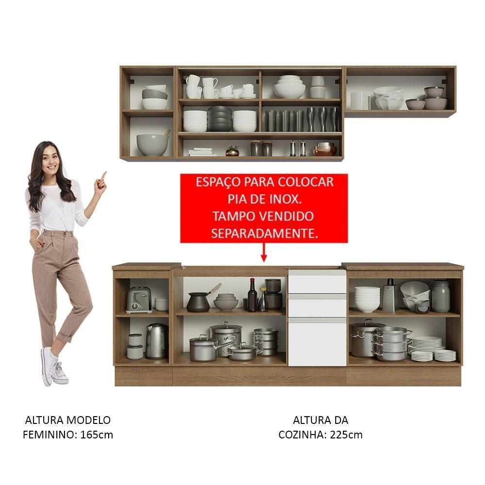 Cozinha Completa 240003 Com Armário E Balcão Rustic/branco - 7