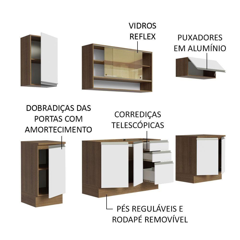 Cozinha Completa 240003 Com Armário E Balcão Rustic/branco - 8