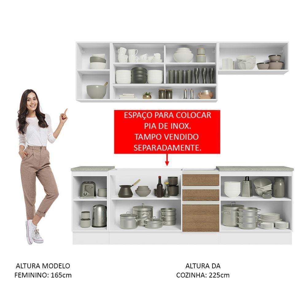 Cozinha Completa 240003 Com Armário E Balcão Branco/Rustic - 7