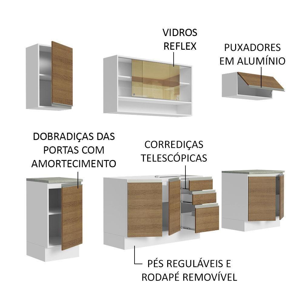 Cozinha Completa 240003 Com Armário E Balcão Branco/Rustic - 8